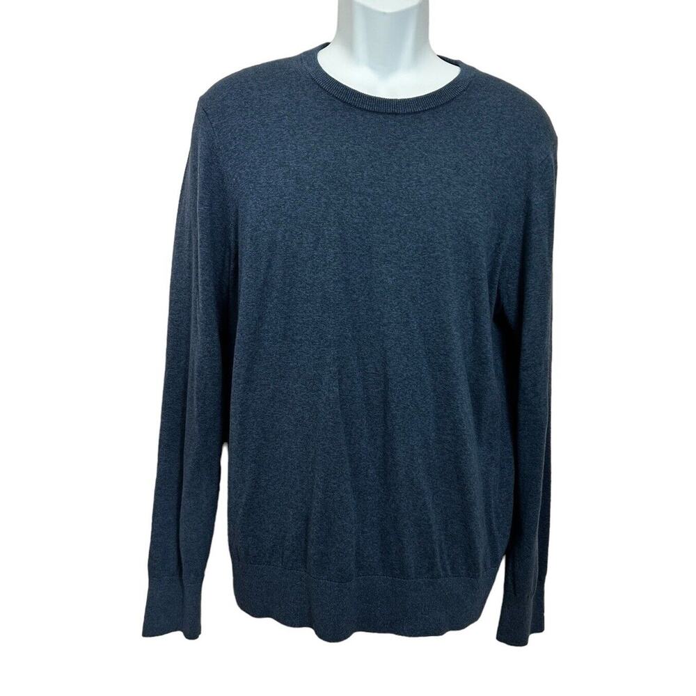 Tommy John Second Skin Crewneck Sweater Sz Medium Blue Cotton Blend
